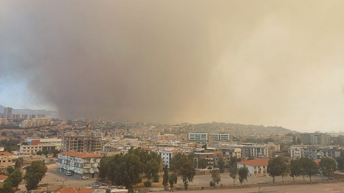 İzmir'in Yamanlar Dağı'nda çıkan orman yangınının yerleşim yerlerine ulaştığı bildirildi.